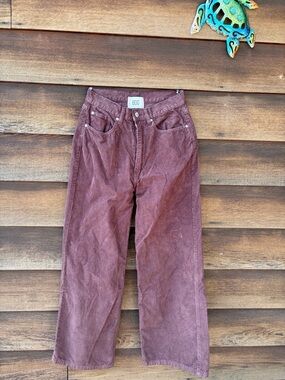 BDG High-Rise Wide Leg Corduroy Pants - Mauve
